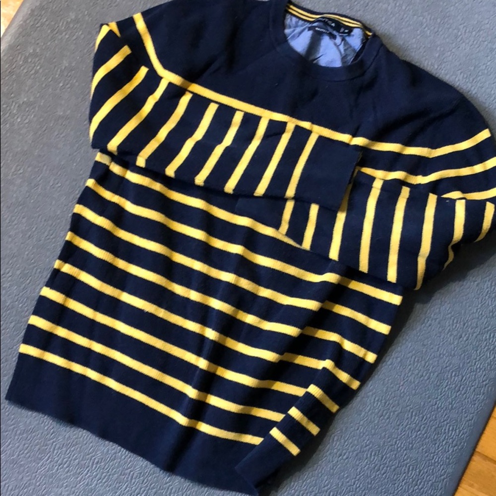 Nautica knit sweater blue - yellow stripe xxl